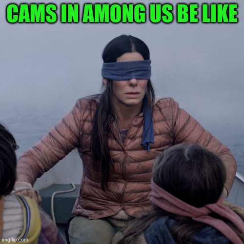 Bird Box | CAMS IN AMONG US BE LIKE | image tagged in memes,bird box | made w/ Imgflip meme maker