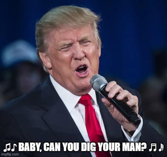 Trump Singing | ♫♪ BABY, CAN YOU DIG YOUR MAN? ♬𝅘𝅥𝅰 | image tagged in the stand,captain trips,covid,trump,infected | made w/ Imgflip meme maker