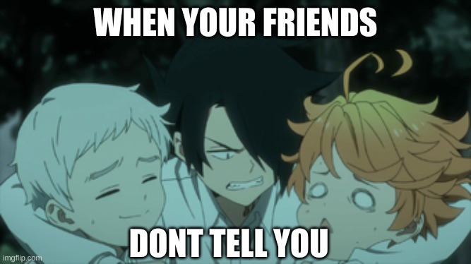 When your friends do not tell you | WHEN YOUR FRIENDS; DONT TELL YOU | image tagged in funny memes | made w/ Imgflip meme maker