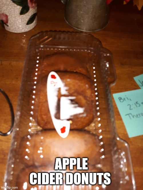 APPLE CIDER DONUTS | image tagged in donuts | made w/ Imgflip meme maker