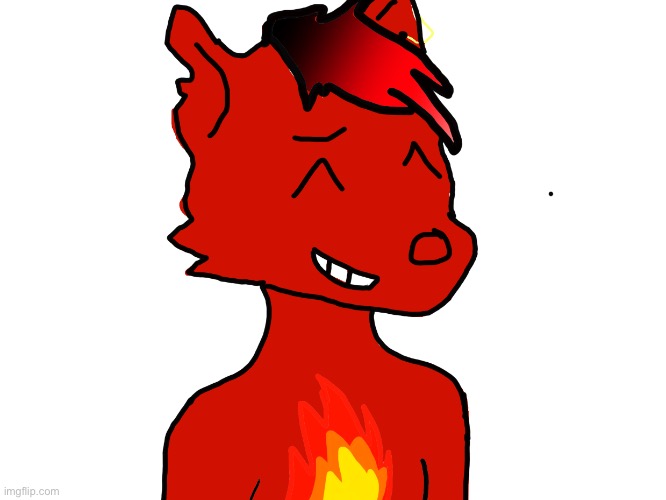 Eric in his fire cursed Halloween costume (he died his fur) | made w/ Imgflip meme maker