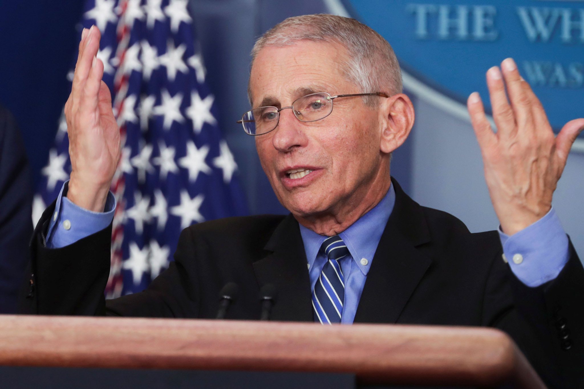 High Quality Dr Fauci Hands Up Blank Meme Template