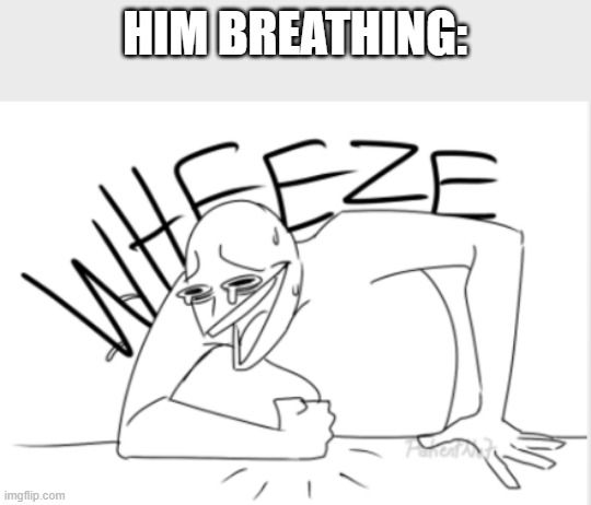 wheeze | HIM BREATHING: | image tagged in wheeze | made w/ Imgflip meme maker
