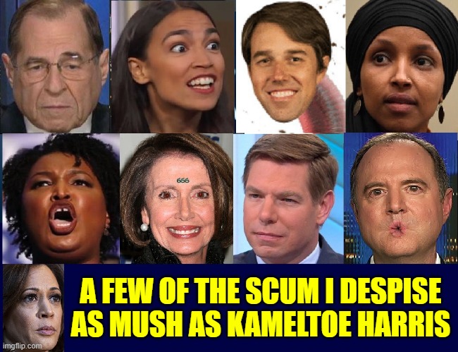 Let's never forget the Evil Rats who tried to destroy America | A FEW OF THE SCUM I DESPISE AS MUSH AS KAMELTOE HARRIS | image tagged in vince vance,kamala harris,election 2020,adam schiff,nancy pelosi,memes | made w/ Imgflip meme maker