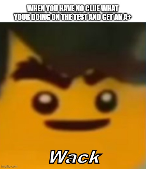 Ninajgo Cole Funny Face |  WHEN YOU HAVE NO CLUE WHAT YOUR DOING ON THE TEST AND GET AN A+; Wack | image tagged in ninjago,funny face,wack | made w/ Imgflip meme maker