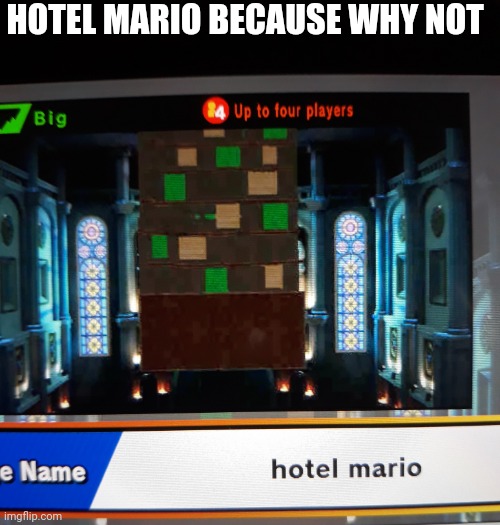 I made a it | HOTEL MARIO BECAUSE WHY NOT | image tagged in memes,funny,mario,super smash bros | made w/ Imgflip meme maker