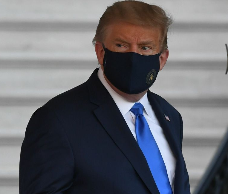 High Quality Trump wearing a mask now Blank Meme Template