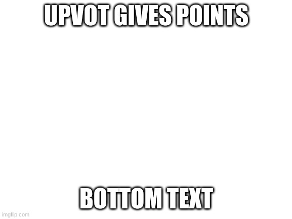 Blank White Template | UPVOT GIVES POINTS; BOTTOM TEXT | image tagged in blank white template | made w/ Imgflip meme maker