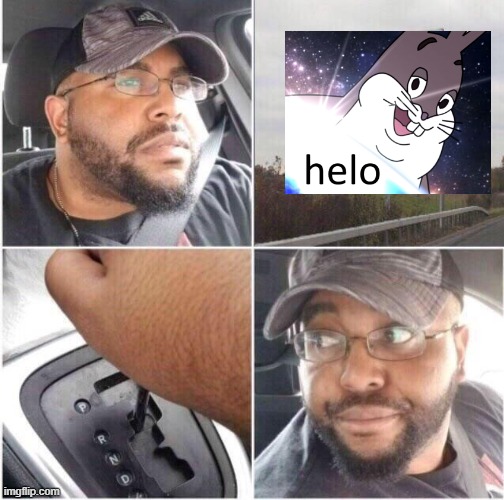 Fear the big Chungus! | image tagged in car reverse,memes,big chungus | made w/ Imgflip meme maker