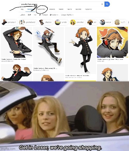 MAH BOI YOSUKE FROM PERSONA 4 | image tagged in get in loser | made w/ Imgflip meme maker
