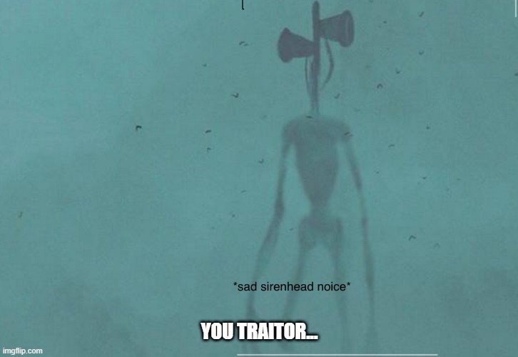 Sad Siren Head Noice | YOU TRAITOR... | image tagged in sad siren head noice | made w/ Imgflip meme maker