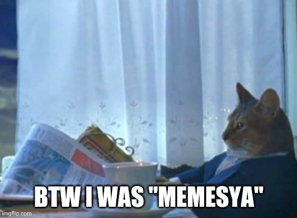 I Should Buy A Boat Cat Meme | BTW I WAS "MEMESYA" | image tagged in memes,i should buy a boat cat | made w/ Imgflip meme maker