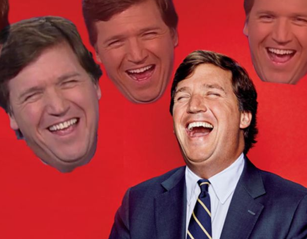 tucker carlson laughing at libs CROPPED Blank Meme Template