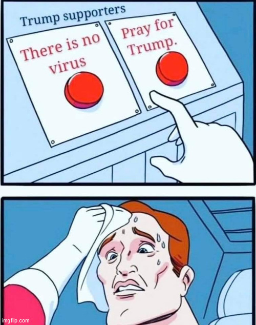 The Cult is in Trouble lol | image tagged in donald trump,coronavirus,trump supporters,republicans,covid-19,election 2020 | made w/ Imgflip meme maker