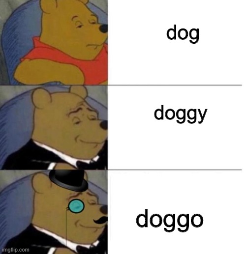 Tuxedo Winnie the Pooh (3 panel) | dog; doggy; doggo | image tagged in tuxedo winnie the pooh 3 panel | made w/ Imgflip meme maker