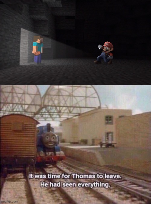 Well, I'm out! | image tagged in it was time for thomas to leave he had seen everything,steve in smash,minecraft steve,super smash bros | made w/ Imgflip meme maker