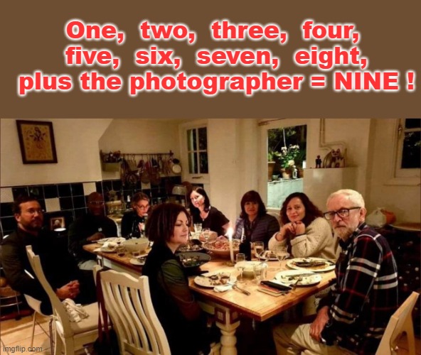 Jezzer`s Sunday Lunch | One,  two,  three,  four,  five,  six,  seven,  eight,  plus the photographer = NINE ! | image tagged in over six | made w/ Imgflip meme maker