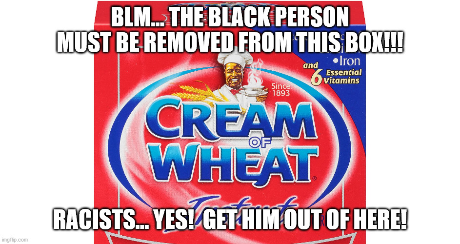 BLM... THE BLACK PERSON MUST BE REMOVED FROM THIS BOX!!! RACISTS... YES!  GET HIM OUT OF HERE! | made w/ Imgflip meme maker