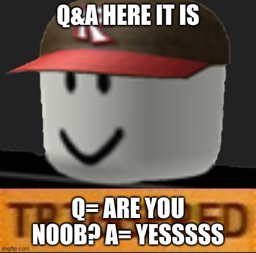 Roblox Triggered | Q&A HERE IT IS; Q= ARE YOU NOOB? A= YESSSSS | image tagged in roblox triggered | made w/ Imgflip meme maker