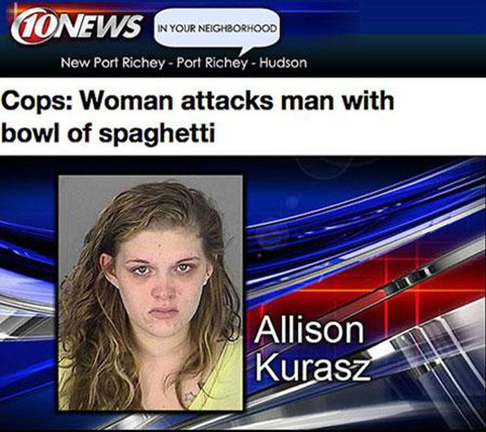 Woman Attacks Man With Bowl Of Spaghetti Blank Meme Template
