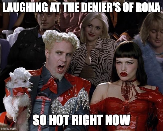 Told you so! | LAUGHING AT THE DENIER'S OF RONA; SO HOT RIGHT NOW | image tagged in so hot right now | made w/ Imgflip meme maker
