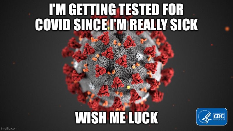 :/ | I’M GETTING TESTED FOR COVID SINCE I’M REALLY SICK; WISH ME LUCK | image tagged in covid 19 | made w/ Imgflip meme maker