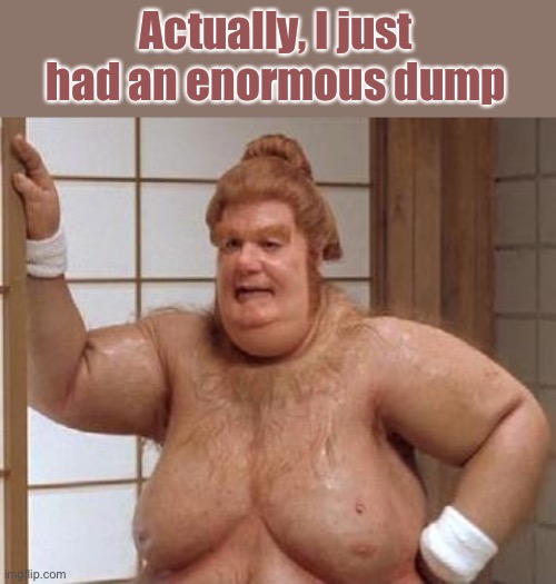 Fat Bast**d | Actually, I just had an enormous dump | image tagged in fat bast d | made w/ Imgflip meme maker
