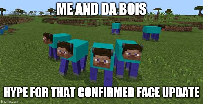 Cave update | ME AND DA BOIS; HYPE FOR THAT CONFIRMED FACE UPDATE | image tagged in me and the boys | made w/ Imgflip meme maker