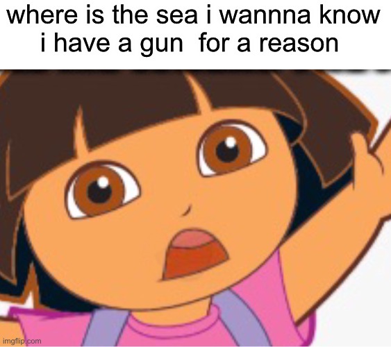 where is the sea i wannna know
i have a gun  for a reason | made w/ Imgflip meme maker