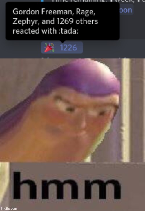 hmmm something aint right | image tagged in buzz lightyear hmm,discord | made w/ Imgflip meme maker