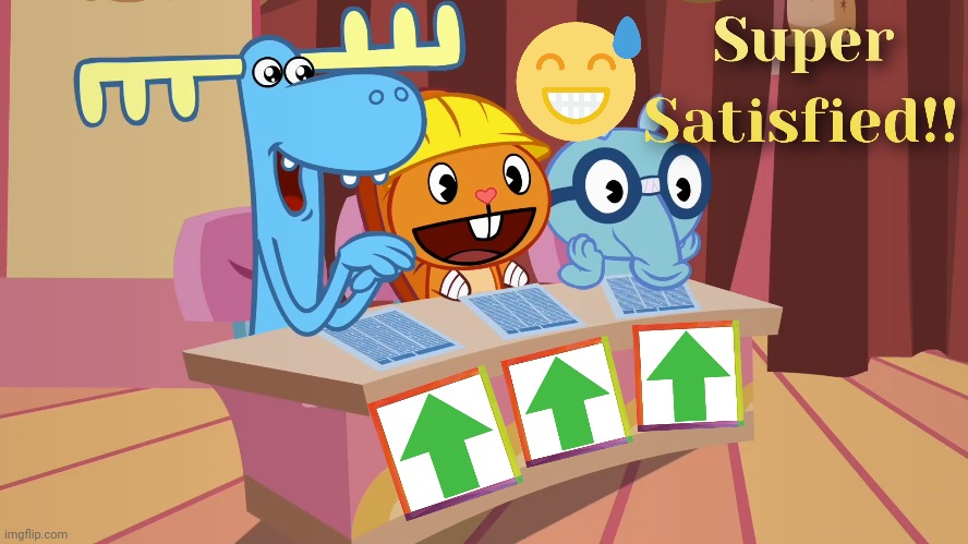 New Template! | image tagged in super satisfied with upvotes htf,happy tree friends,upvotes,memes,satisfied | made w/ Imgflip meme maker
