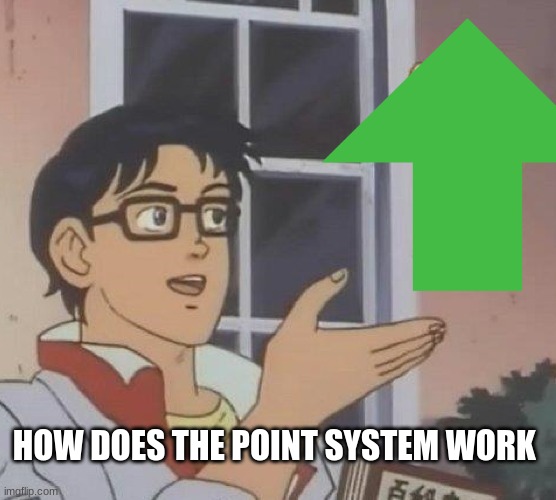 HOW DOES THE POINT SYSTEM WORK | image tagged in memes,upvote | made w/ Imgflip meme maker