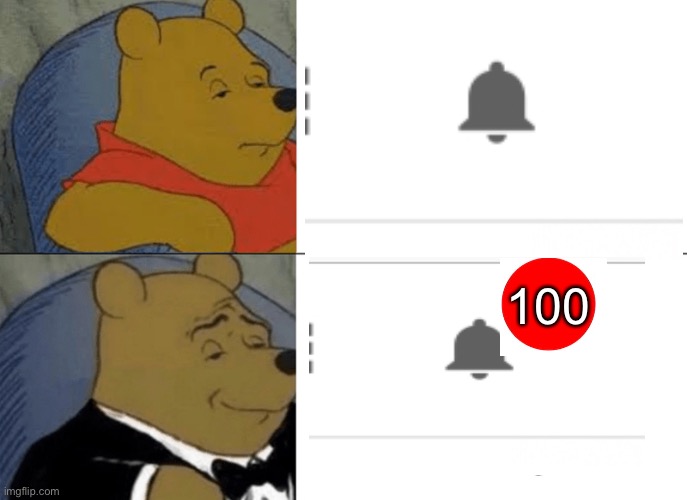 100 notifacations | 100 | image tagged in notifications,youtube | made w/ Imgflip meme maker