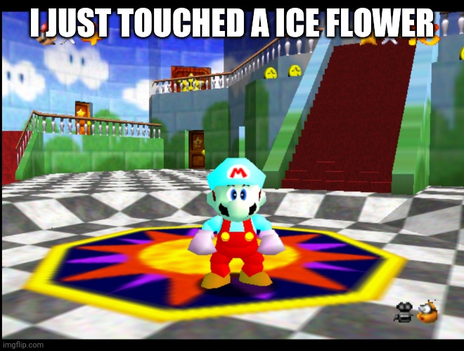 I JUST TOUCHED A ICE FLOWER | image tagged in memes,funny,mario | made w/ Imgflip meme maker