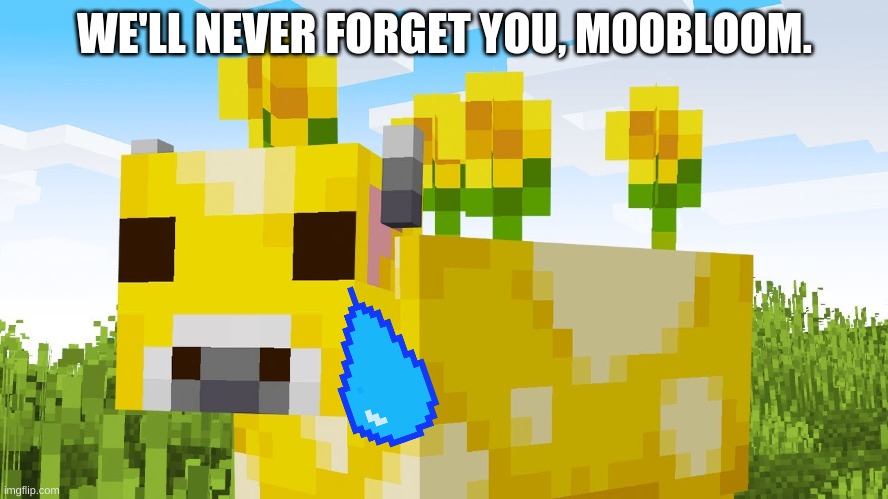 Why people? why? | WE'LL NEVER FORGET YOU, MOOBLOOM. | image tagged in rip | made w/ Imgflip meme maker