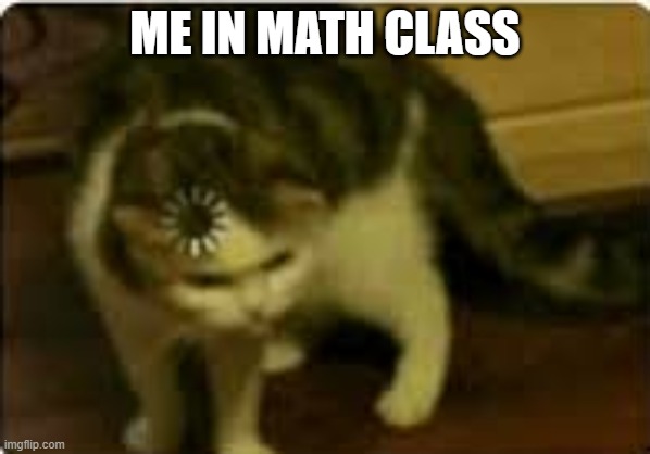 Halp | ME IN MATH CLASS | image tagged in buffering cat,math | made w/ Imgflip meme maker