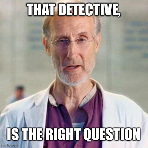I Robot Movie The right question | THAT DETECTIVE, IS THE RIGHT QUESTION | image tagged in i robot movie the right question | made w/ Imgflip meme maker