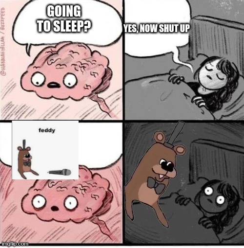Trying to sleep | GOING TO SLEEP? YES, NOW SHUT UP | image tagged in trying to sleep | made w/ Imgflip meme maker