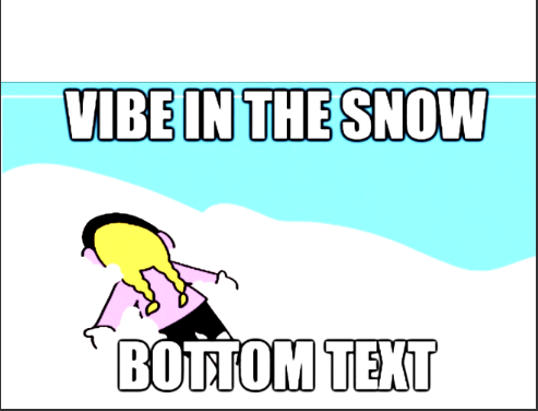 High Quality vibe in the snow Blank Meme Template