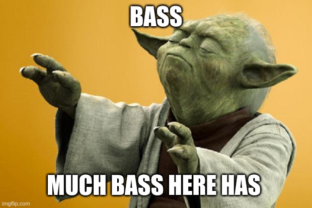 Yoda Bass Strong | BASS MUCH BASS HERE HAS | image tagged in yoda bass strong | made w/ Imgflip meme maker