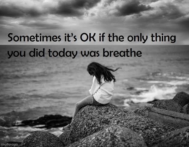 Sometimes it’s OK if the only thing you did today was breathe | image tagged in sometimes it s ok if the only thing you did today was breathe | made w/ Imgflip meme maker