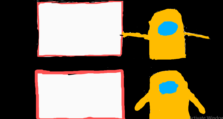 pointing on whiteboard(among us) Blank Meme Template