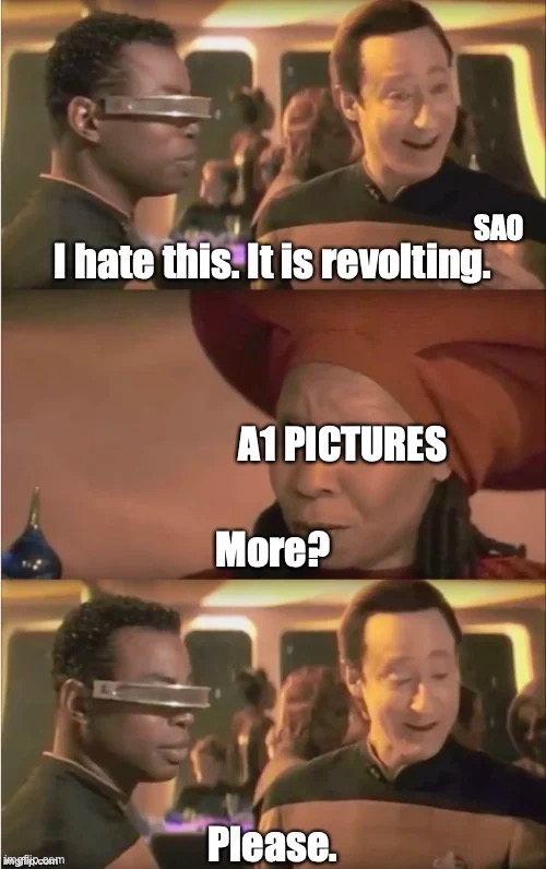 SAO; A1 PICTURES | image tagged in anime,sao | made w/ Imgflip meme maker