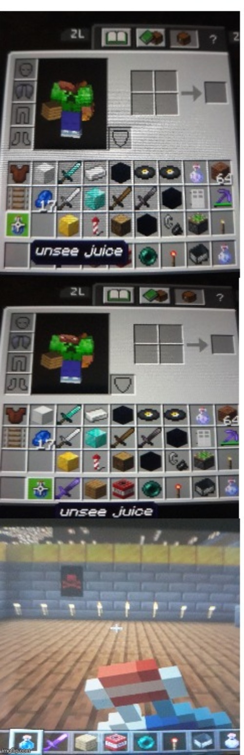 Unsee juice minecraft | image tagged in unsee juice minecraft,memes,funny | made w/ Imgflip meme maker