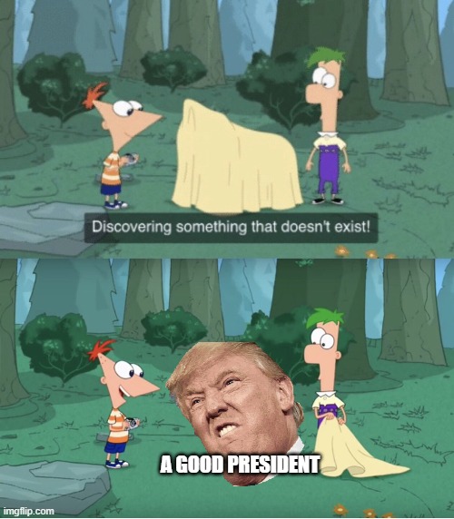 Discovering Something That Doesn’t Exist | A GOOD PRESIDENT | image tagged in discovering something that doesn t exist | made w/ Imgflip meme maker