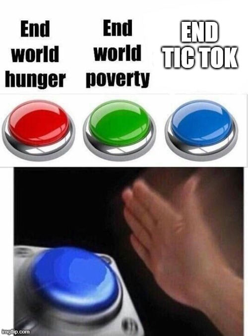 Blue button thingy | END TIC TOK | image tagged in blue button thingy | made w/ Imgflip meme maker
