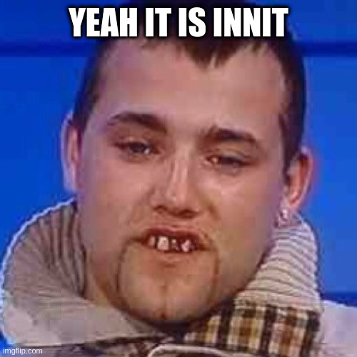 Innit | YEAH IT IS INNIT | image tagged in innit | made w/ Imgflip meme maker