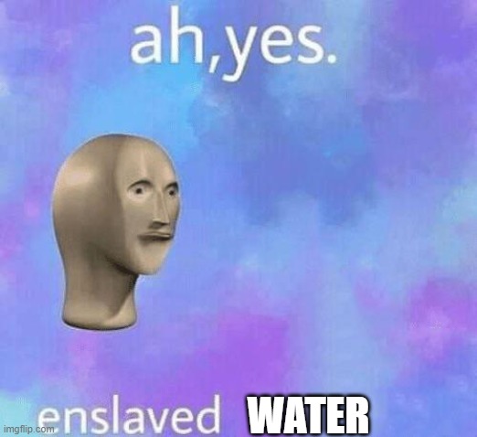 Ah Yes enslaved | WATER | image tagged in ah yes enslaved | made w/ Imgflip meme maker