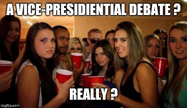 That's disgusting | A VICE-PRESIDIENTIAL DEBATE ? REALLY ? | image tagged in that's disgusting | made w/ Imgflip meme maker