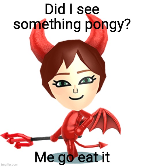 Asking Mii | Did I see something pongy? Me go eat it | image tagged in asking mii,stinky,ewwww | made w/ Imgflip meme maker